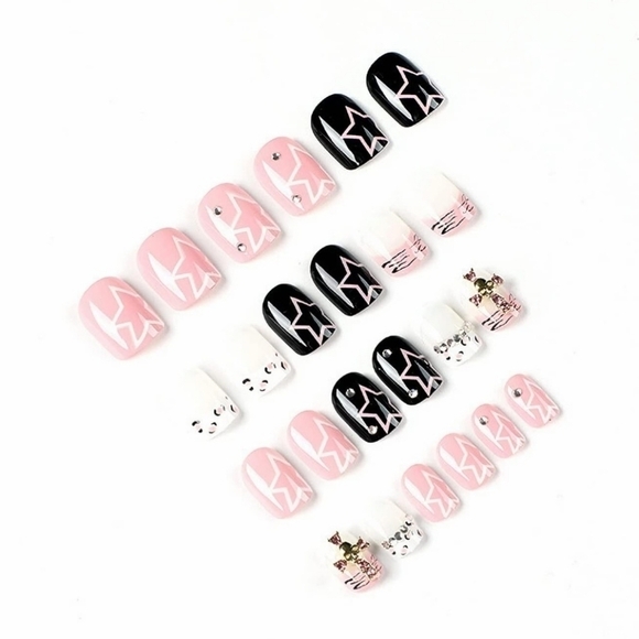 2/$16 3D Leopard & Stars Press on Nails - Picture 4 of 16